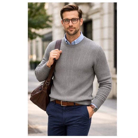 Hathaway Sport Other - HATHAWAY SPORT $120 Brunswick Crewneck 100% Combed Cotton Gray Sweater Sz L